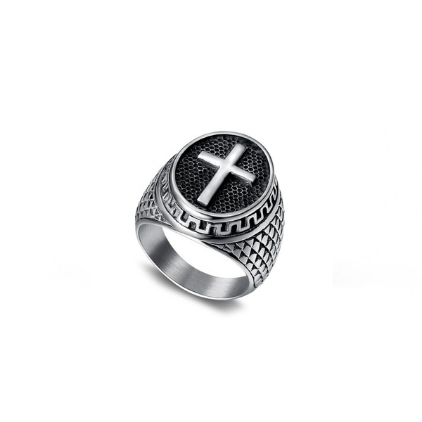 mouw Bijdrager streng Stainless steel ring Tygo met kruis| Heren ring | Dames ring - Woodzstyle